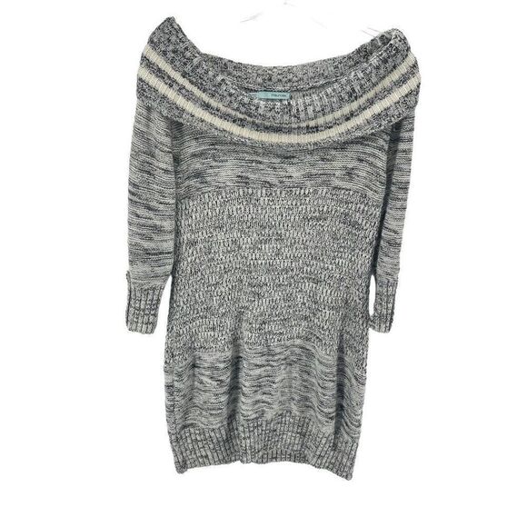 Maurices Women's Sweater Dress Off Shoulder Long sleeve Pullover Gray Size Large - Picture 7 of 11